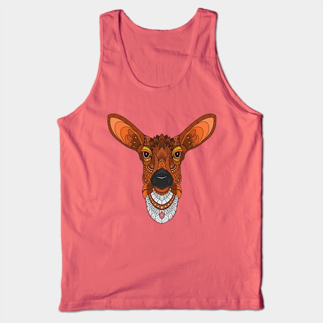 Zentangle Deer Tank Top by Mako Design 